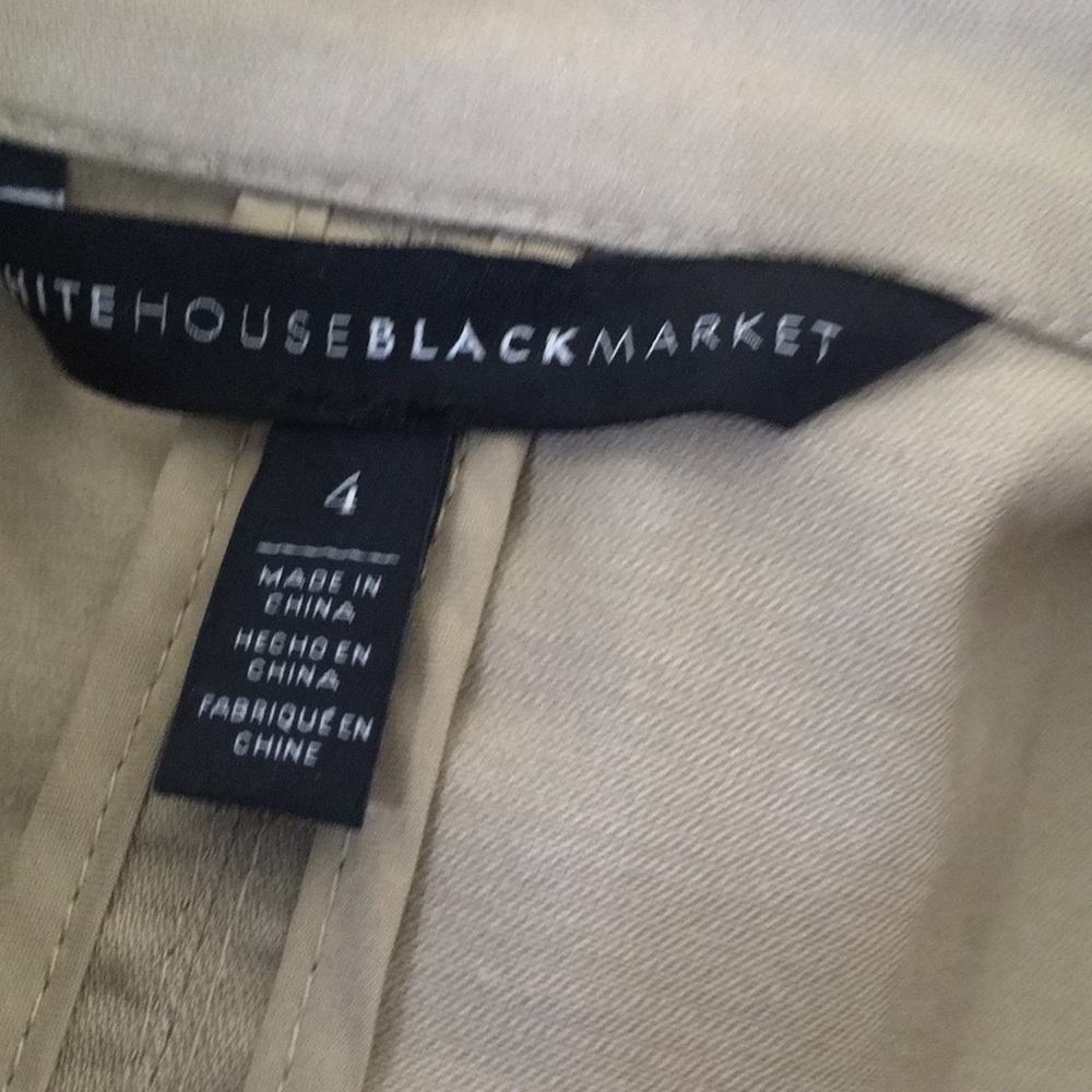 White house Black Market Khaki Tan  Twill Military Style Jacket - Picture 12 of 12